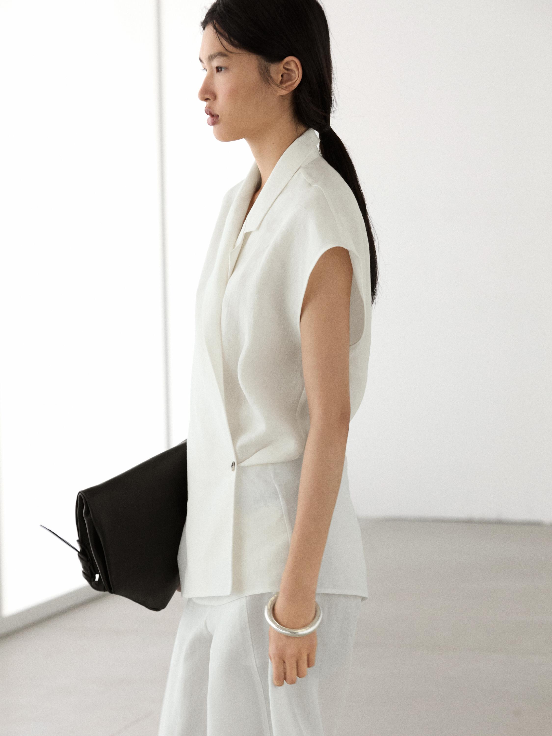 Gilet boutonnage lin